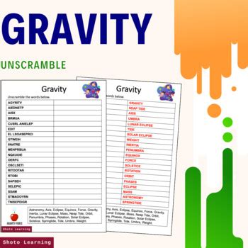 gravity unscramble